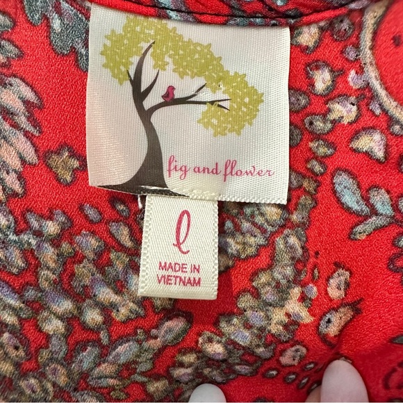 Anthropologie Fig and Flower Boho Floral Patchwork Tunic Dress Size L - Picture 10 of 16